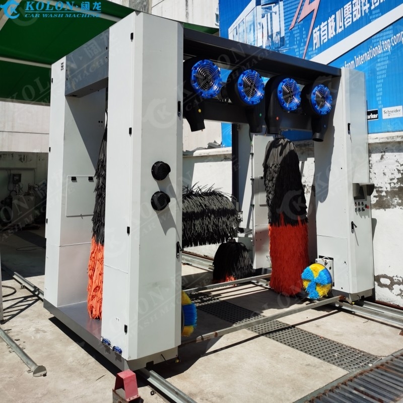 Lavadora automática de automóviles con cepillos de ruedas con secador de aire fijo